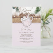 ピンクのホットチョコレートベビー外の冷たいシャワー 招待状 (スタンド正面)