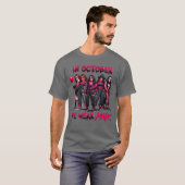 ピンクのホラー乳がん啓発ウェア10月 Tシャツ (正面フル)