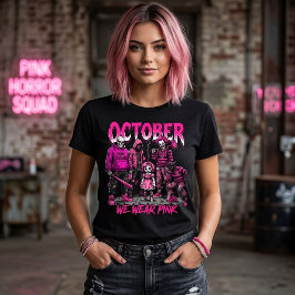 ピンクのホラー・スクワッド 乳がん啓発 Tシャツ