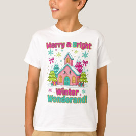 "ピンクのホリデービレッジの魔法" Tシャツ