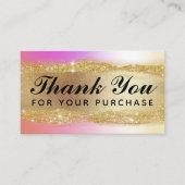 ピンクのホログラフィックカードをご購入いただき、ありがとうございます。 名刺 (正面)