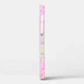 ピンクのホログラフィックグリッターはモノグラムを乾燥させる Case-Mate iPhoneケース (裏面 / 左)