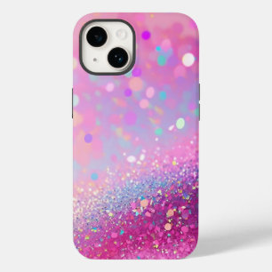 ピンクのホログラフィックグリッターiPhoneメイトのタフケース Case-Mate iPhone 14ケース