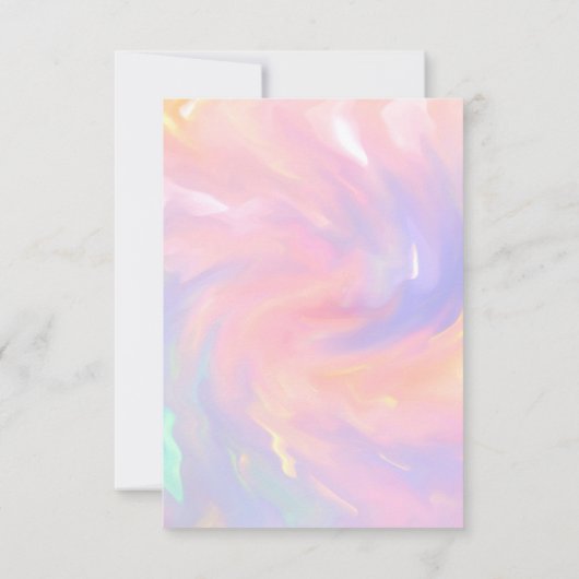 ピンクのホログラフィックパステル スイート16th ウェディング 招待状 (裏面)