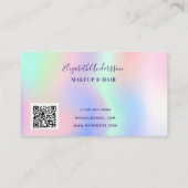 ピンクのホログラフィックパープルはqrコード事業をドリップ ロイヤリティカード (裏面)