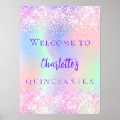 ピンクのホログラフィックパープルキンセアニェラへようこそ ポスター (正面)