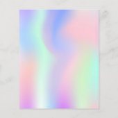 ピンクのホログラフィックフォトバジェット誕生日の招待状 (裏面)