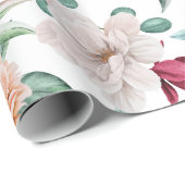 ピンクのホワイトウォーター色の牡丹 ラッピングペーパー (ロールコーナー)