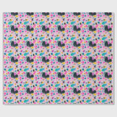 ピンクのホワイトブルーの明るい鮮やかギフトラップビジネス ラッピングペーパー (フラット)