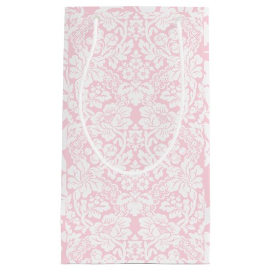 ピンクのホワイトレース スモールペーパーバッグ (正面)