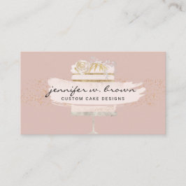 ピンクのホームベーカリー結婚デコレーションのケーキ制作 名刺