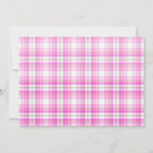 ピンクのボウとツリーがかわいいクリスマスの犬の写真 招待状 (裏面)