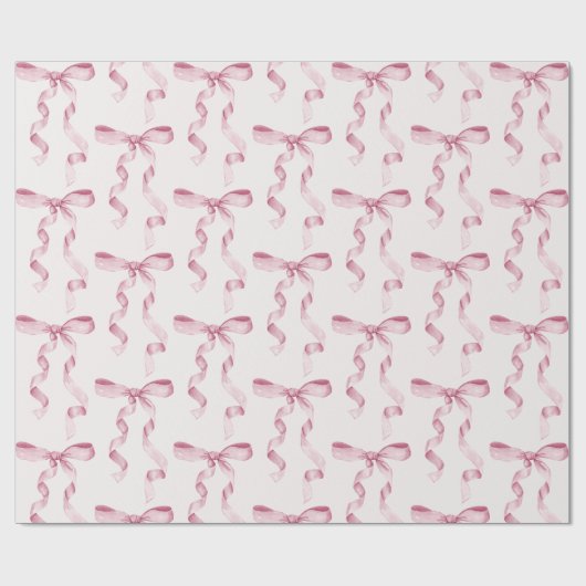ピンクのボウベイビーまたはブライズシャワー、誕生日パーティー ラッピングペーパー (フラット)
