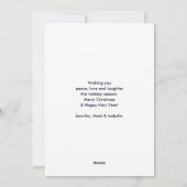 ピンクのボウ＆ツリーの可愛いクリスマス犬の写真 シーズンカード (裏面)