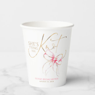 ピンクのボウ 彼女は結婚する ブライダルシャワー 紙コップ