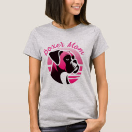 ピンクのボクサーママ Tシャツ