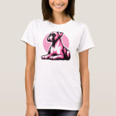 ピンクのボクサー犬 Tシャツ (正面)