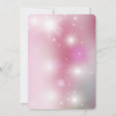 ピンクのボケに日付保存 ウェディング カレンダー 招待状 (裏面)