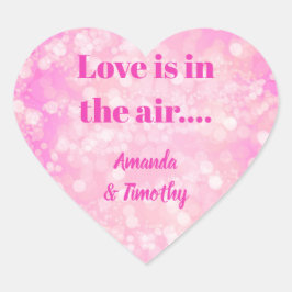 ピンクのボケ愛が満ちているカップル ハートシール