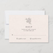 ピンクのボタニカルモノグラム結婚式RSVPカード 出欠カード (正面)