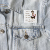 ピンクのボタンを使った動物のパーソナライズされたぬいぐるみ 缶バッジ (インサイチュ)