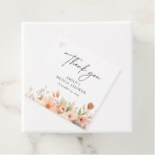 ピンクのボヘミアンフラワーブライダルシャワー フェイバータグ (インサイチュ)