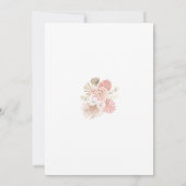 ピンクのボヘミアンフラワーリース キンセアニエラ招待状 招待状 (裏面)