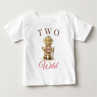 ピンクのボヘミアン探検家誕生日デザインTシャツ ベビーTシャツ