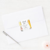 ピンクのボホシックな泡とブリュースありがとうござ結婚う スクエアシール (封筒)