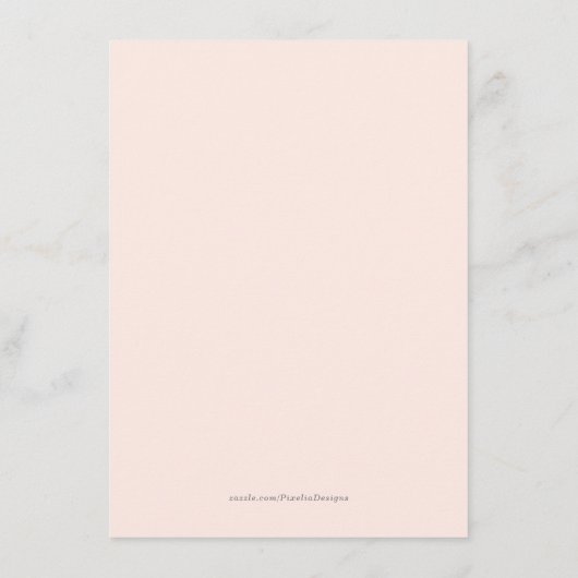 ピンクのボホフローラのススキは赤ちゃんの女の子を願う アドバイスカード (裏面)