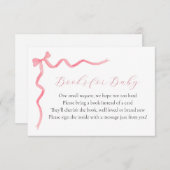 ピンクのボーブックベビーエンクロージャカード 招待状 (正面/裏面)