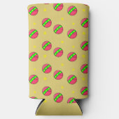 ピンクのボールと星は茶色 スリム缶クーラー (正面)