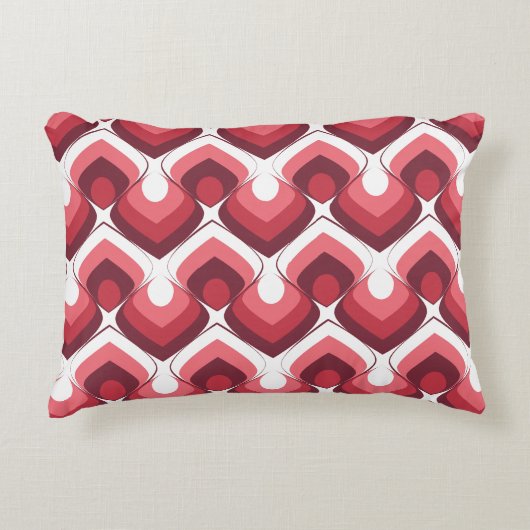 ピンクのボールドレトロモダンモチーフ アクセントクッション (正面)