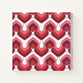 ピンクのボールドレトロモダンモチーフ ノートブック (裏面)