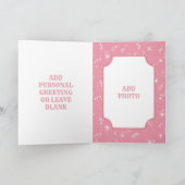 ピンクのポインセチアのカスタムな休日のクリスマスの挨拶 カード (内部)