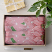 ピンクのポインセチアのカスタムな休日のクリスマスプレゼント 薄葉紙 (ギフト)