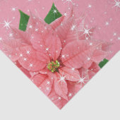 ピンクのポインセチアのカスタムな休日のクリスマスプレゼント 薄葉紙 (詳細)