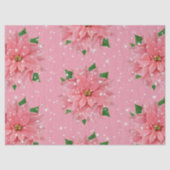 ピンクのポインセチアのカスタムな休日のクリスマスプレゼント 薄葉紙 (正面)