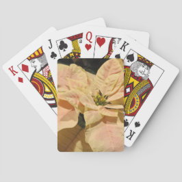 ピンクのポインセチアのクリスマスのトランプ トランプ