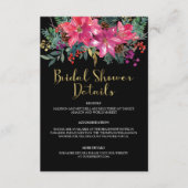 ピンクのポインセチアのクリスマス ブライダルシャワー エンクロージャーカード (正面)