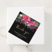 ピンクのポインセチアのクリスマス ブライダルシャワー フェイバータグ (インサイチュ)