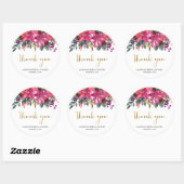 ピンクのポインセチアのクリスマス ブライダルシャワー ラウンドシール (シート)