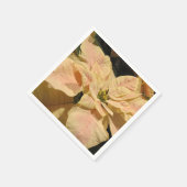 ピンクのポインセチアの花の紙のパーティーのナプキン スタンダードカクテルナプキン (角)