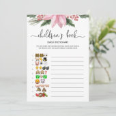 ピンクのポインセチア絵文字の赤ちゃんシャワーゲーム 招待状 (スタンド正面)