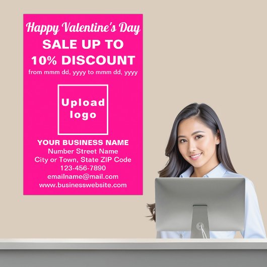 ピンクのポスターにビジネスのバレンタインデー ポスター