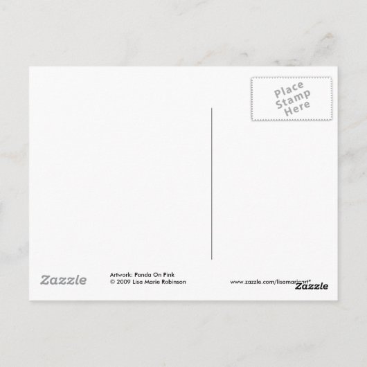 ピンクのポストカードに可愛いパンダ ポストカード (裏面)