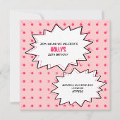 ピンクのポップアートのカップケーキの誕生日の招待状 招待状 (正面)