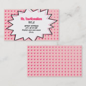 ピンクのポップアートの名刺 名刺 (正面/裏面)