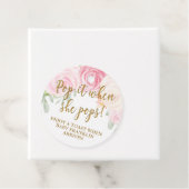 ピンクのポップ・アートのフローラをポップするシャンパン フェイバータグ (インサイチュ)