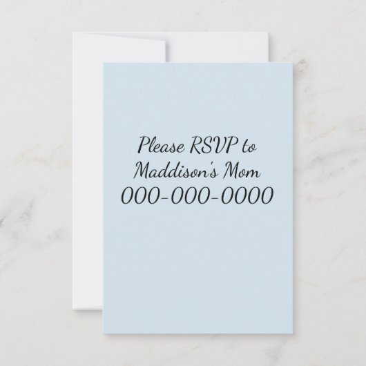 ピンクのポニー 招待状 (裏面)